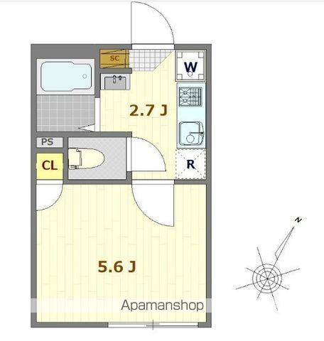 プロスペリティ成増(1K/1階)の間取り写真