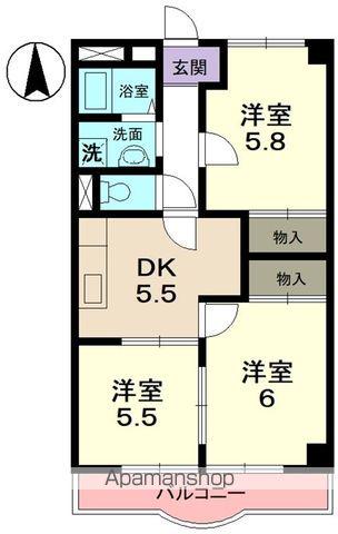OASIS MAKINO(3DK/3階)の間取り写真