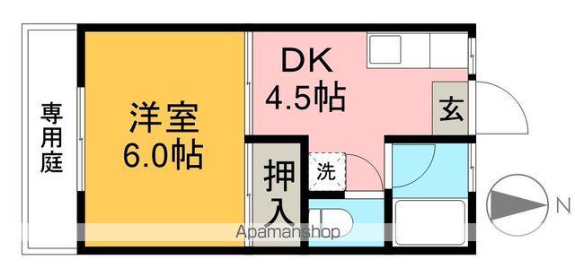 東雲ハイツ(1DK/1階)の間取り写真