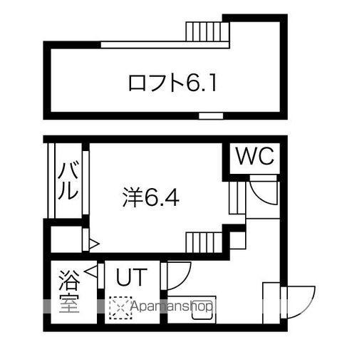 ラ・ネージュ筒井(1K/1階)の間取り写真