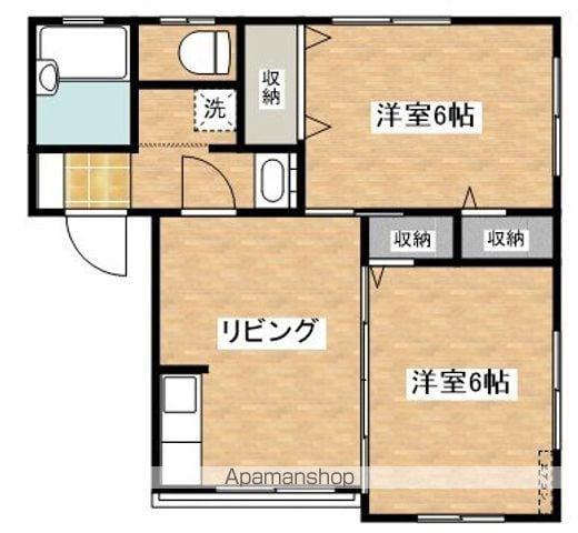 サンパレス幸町(2DK/2階)の間取り写真