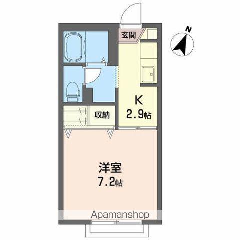 ハイツ早坂(1K/2階)の間取り写真