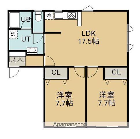 フィールドハウスⅣ(2LDK/1階)の間取り写真