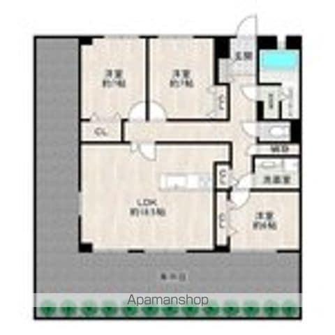 セレイン香椎花園(3LDK/1階)の間取り写真