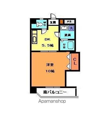 キャッスル千舟(1DK/2階)の間取り写真