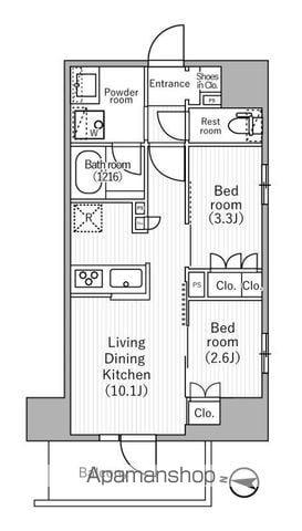 NIDO MINOWA(2LDK/6階)の間取り写真