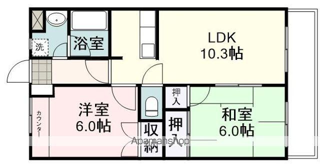 ESPLANADE中原(2LDK/4階)の間取り写真