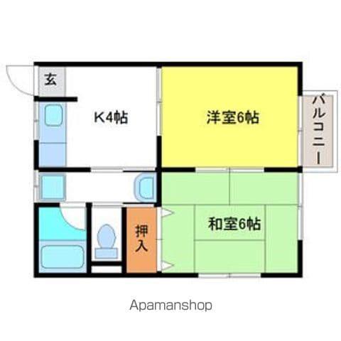 コート・グランドールB(2DK/2階)の間取り写真