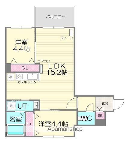 グラシオン(2LDK/3階)の間取り写真