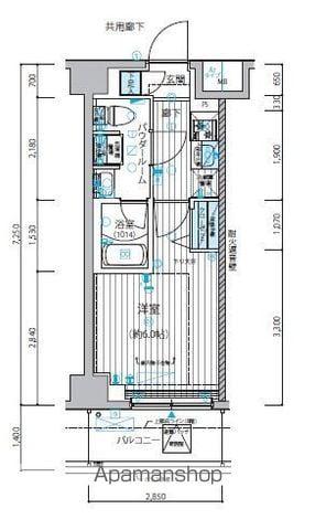 メインステージ立川Ⅳ(1K/2階)の間取り写真