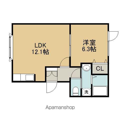 レインボーハウスマリーナ(1LDK/2階)の間取り写真