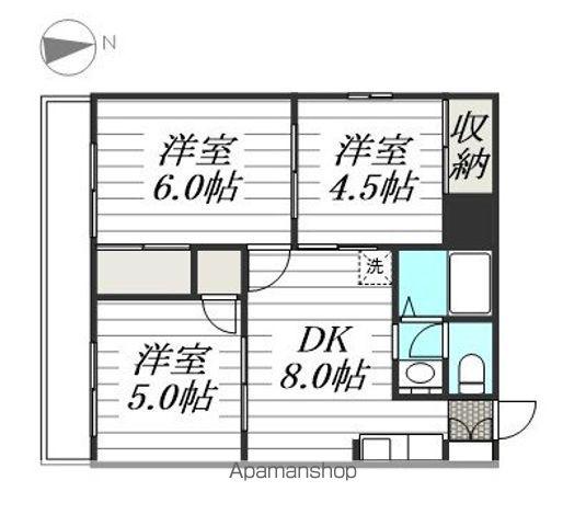 第2ブランドール(3DK/2階)の間取り写真