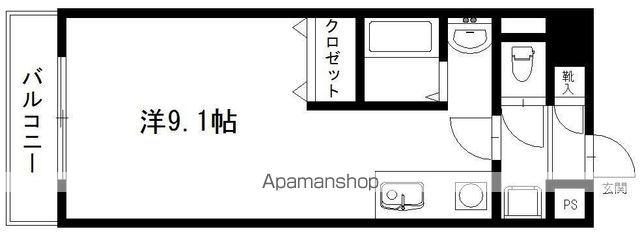 オンリーワン(1K/3階)の間取り写真