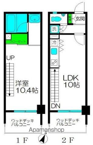 LAGUZ(1LDK/2階)の間取り写真