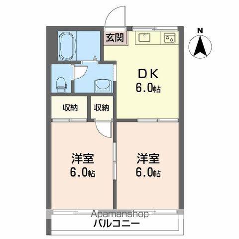 フレグランスいずみ A棟(2DK/1階)の間取り写真