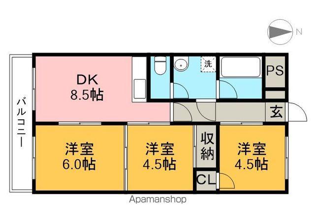 コーポ小笠原(3DK/2階)の間取り写真