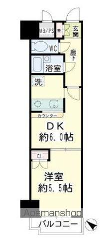 NICEアーバンスピリッツ生麦(1DK/6階)の間取り写真