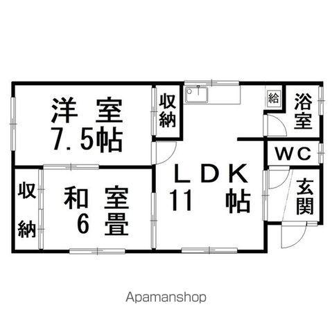 根室本線 釧路駅 バス乗車時間：20分 新はまなす住宅通バス停で下車 徒歩1分 1階建 築52年(2LDK)の間取り写真