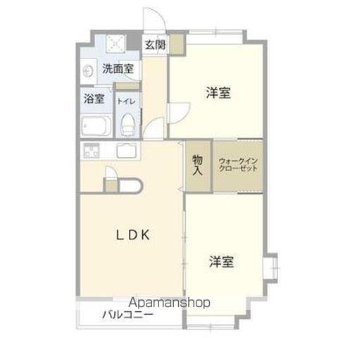 フォンターナ碩田(2LDK/1階)の間取り写真