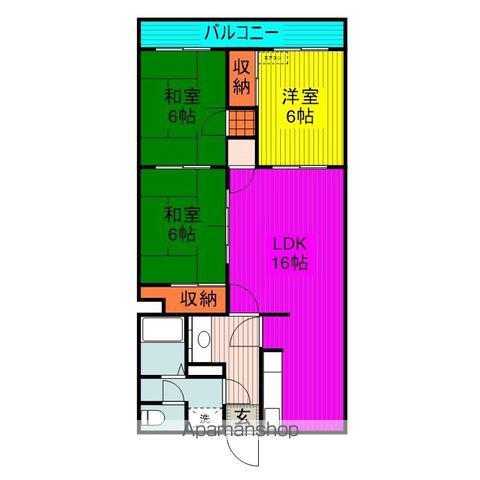 パークマンション緑町(3LDK/9階)の間取り写真