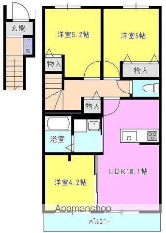 グレンツェン(3LDK/2階)の間取り写真