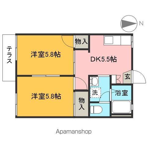 グリーンハイツA・B(2DK/1階)の間取り写真