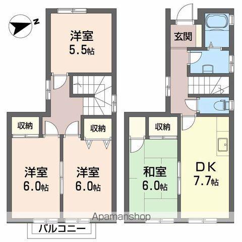 伊予鉄道横河原線 いよ立花駅 徒歩6分 2階建 築32年(4DK)の間取り写真