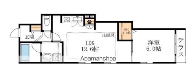 セゾンフォレスト上石神井(1LDK/1階)の間取り写真