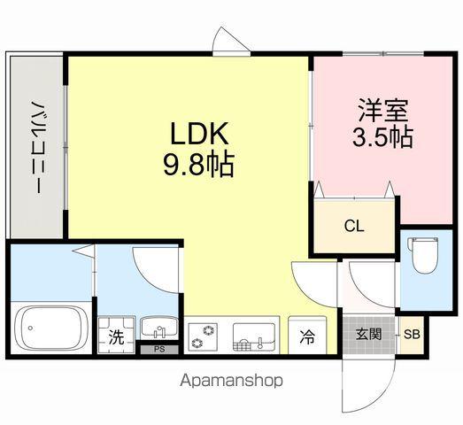 ソルフォート(1LDK/1階)の間取り写真