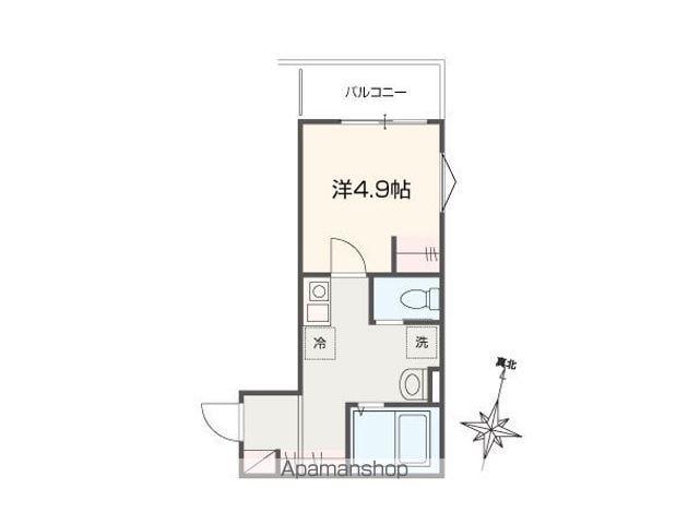 MELLAS東青梅Ⅱ(1K/1階)の間取り写真