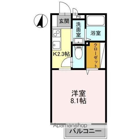 パナステージ四季の郷 E棟(1K/1階)の間取り写真