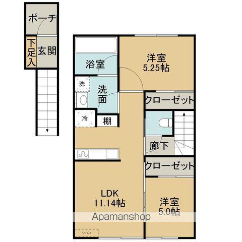 M.J Ⅱ(2LDK/2階)の間取り写真