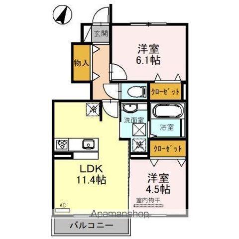 ファミリア(2LDK/1階)の間取り写真