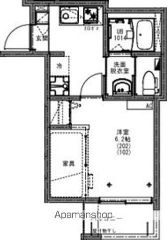 KEIAI RESIDENCE 北小金Ⅱ(1K/2階)の間取り写真