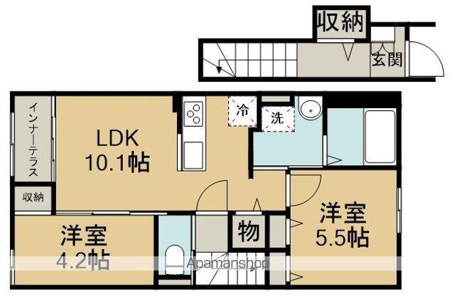 フォルトゥーナ(2LDK/2階)の間取り写真