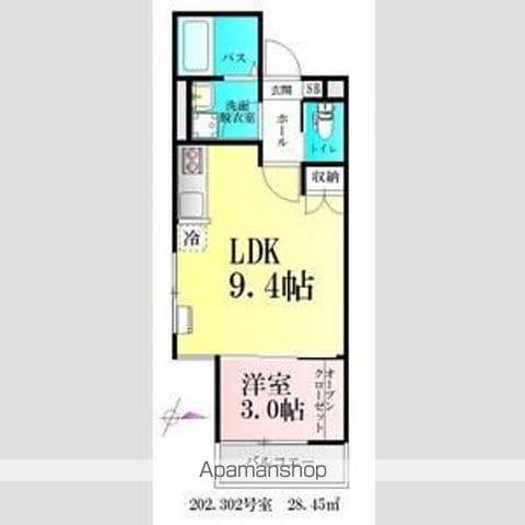 BAU宮町(1LDK/2階)の間取り写真