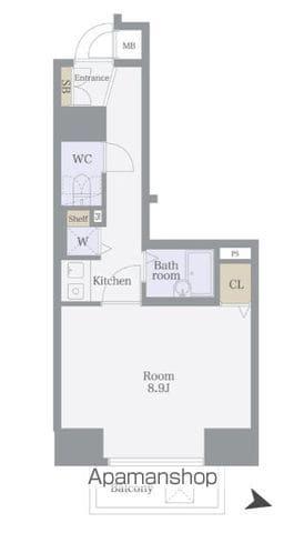 エスコート神田岩本町(1K/9階)の間取り写真