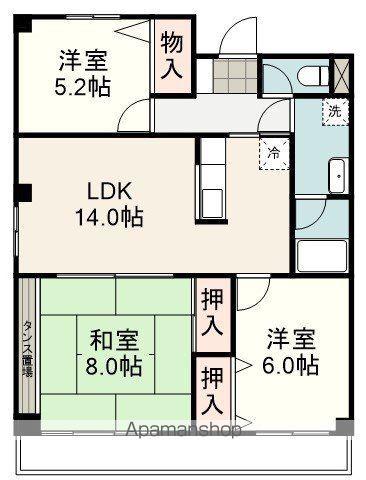グランシャリオ(3LDK/4階)の間取り写真