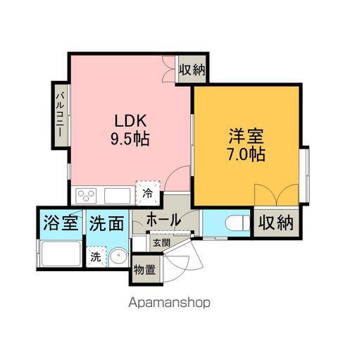 メゾンドノブA(1LDK/1階)の間取り写真