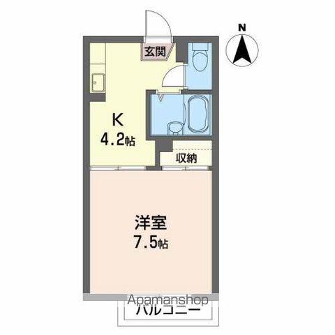 パティオ・グランデC(1K/2階)の間取り写真