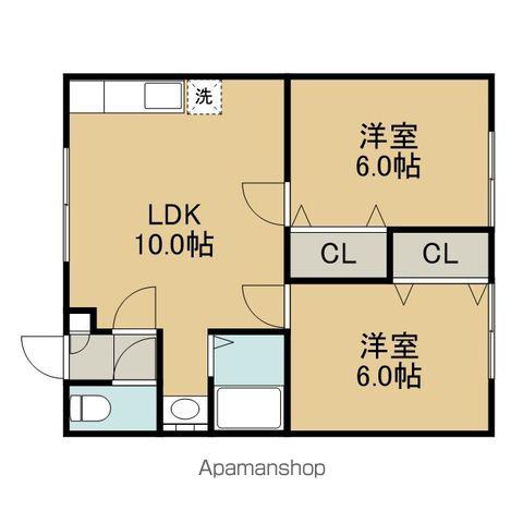 メゾン豊川A(2LDK/2階)の間取り写真