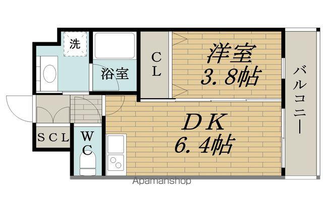 エスタート御幣島(1DK/4階)の間取り写真
