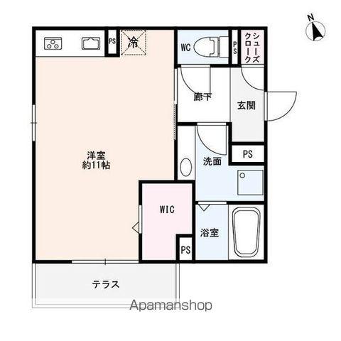 リベルテ草津(ワンルーム/1階)の間取り写真