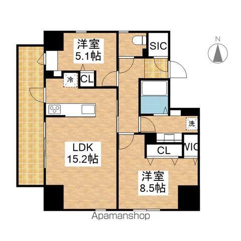 ザ・レジデンスパーク栄(2LDK/13階)の間取り写真