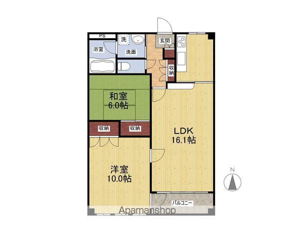 ガーデンプレイス西開発(2LDK/2階)の間取り写真