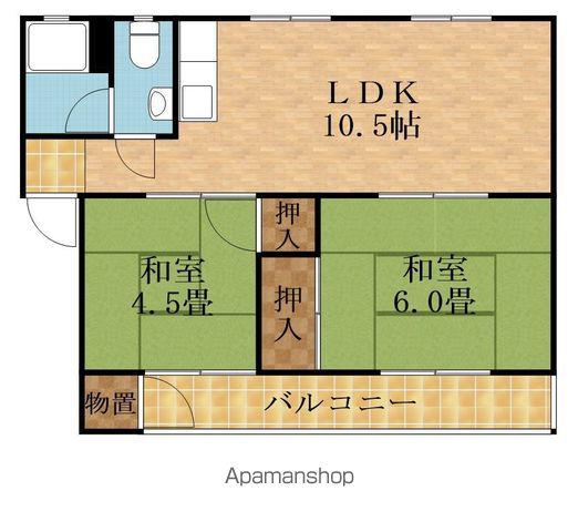 東田マンション(2LDK/2階)の間取り写真