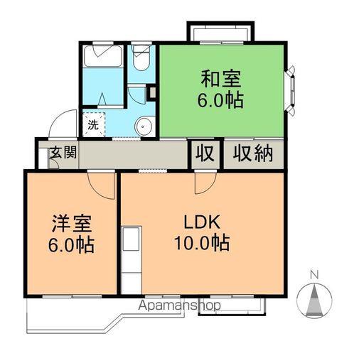 ロイヤルリリーフM&S(2LDK/4階)の間取り写真