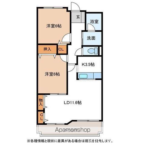 PARCIO可児(2LDK/1階)の間取り写真