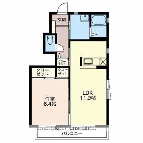 メゾンアイリス(1LDK/1階)の間取り写真