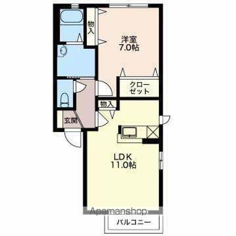 フォーレス四季ⅡB(1LDK/2階)の間取り写真